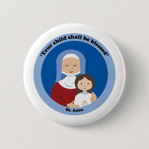 St. Anne 6 Cm Round Badge