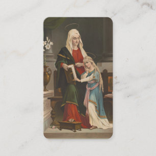 St. Anne with Blessed Virgin Mary Catholic Prayer  Place Card