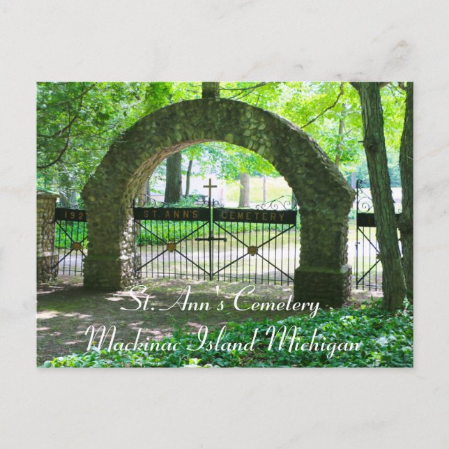 St. Ann's Cemetery Mackinac Island Michigan Postcard (Front)