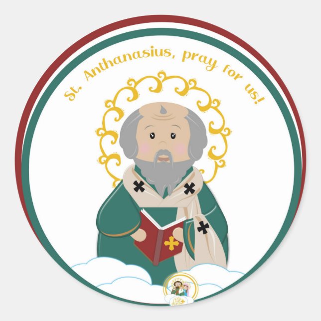 St. Anthanasius Classic Round Sticker (Front)