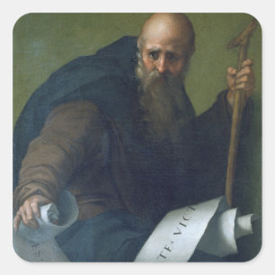 St. Anthony Abbot (c.251-356) c.1518-19 (oil on ca Square Sticker