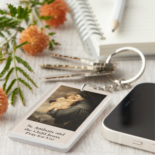 St. Anthony and Child Jesus Prayer Card Key Ring