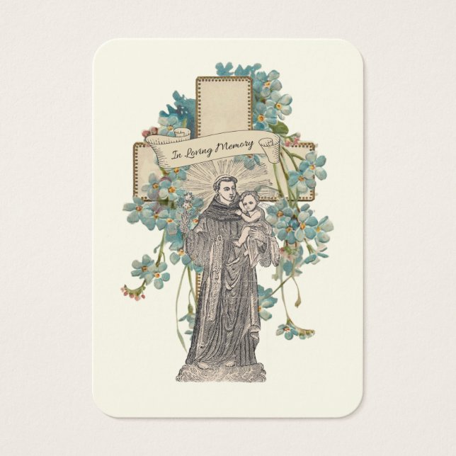 ST. ANTHONY Catholic Funeral Prayer Card (Front)