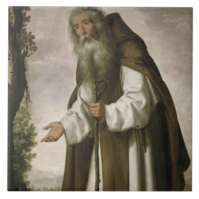 St. Anthony Dispirited, 1640 (oil on canvas) Tile (Front)