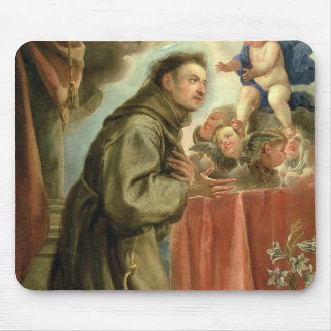 St. Anthony of Padua  adoring the Christ Child Mouse Pad (Front)