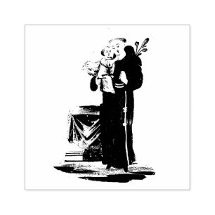 St. Anthony of Padua Baby Jesus Religious Rubber Stamp