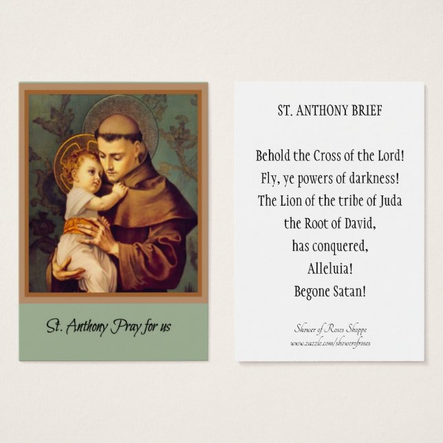 St. Anthony of Padua Holy Cards (Front & Back)