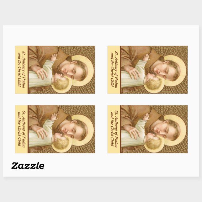 St. Anthony of Padua & the Christ Child (JM 05) Rectangular Sticker (Sheet)