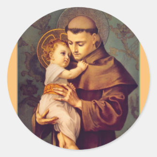St. Anthony of Padua with Baby Jesus  Classic Round Sticker
