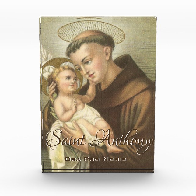 St. Anthony of Padua with Baby Jesus Latin Photo Block (Front)
