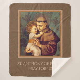 St. Anthony of Padua with Baby Jesus Sherpa Blanket