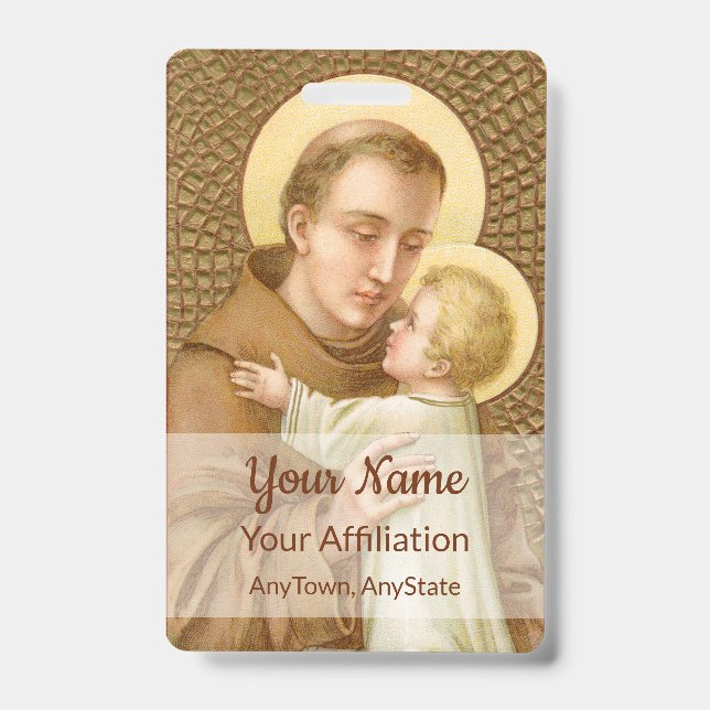 St. Anthony & the Christ Child (JM 05; Style 1) ID Badge (Front)