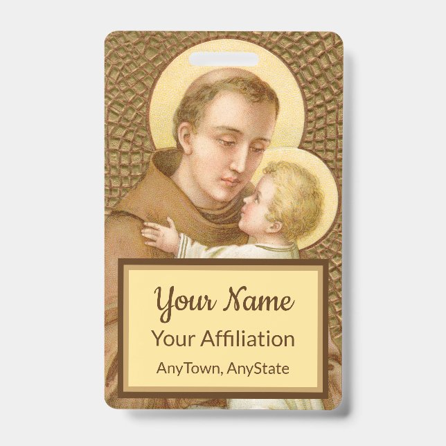 St. Anthony & the Christ Child (JM 05; Style 2) ID Badge (Front)