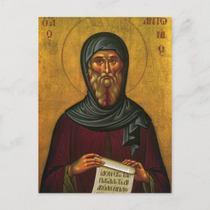 St. Anthony the Great Orthodox Christian Icon Postcard