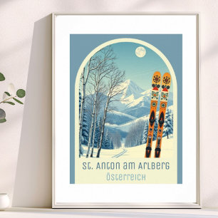 St. Anton am Arlberg Austria ski vacation Poster