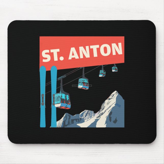 St. Anton Skiing - Retro St. Anton Ski  Mouse Pad (Front)