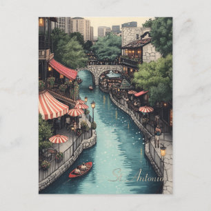 St. Antonio Texas Travel Postcard