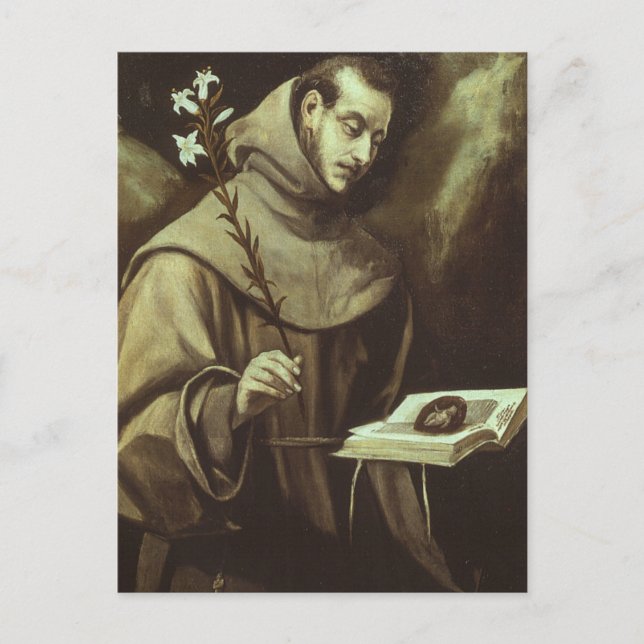 St. Antony of Padua by El Greco Postcard (Front)