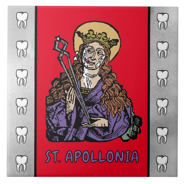 St. Apollonia with Pulled Tooth (Nuremberg) Tile (Front)