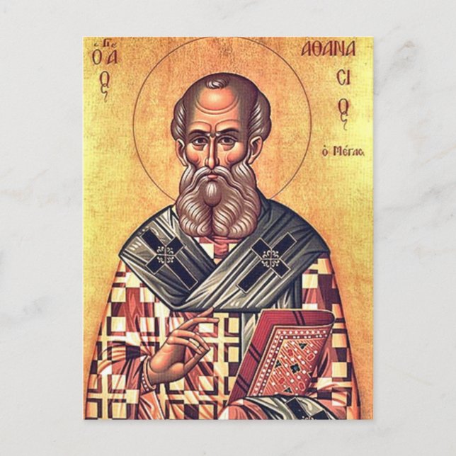 St. Athanasius the Great Orthodox Christian Icon Postcard (Front)