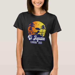 St. Augustine 2023 Florida Sunset Beach Retro Prem T-Shirt