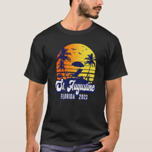 St. Augustine 2023 Florida Sunset Beach Retro Prem T-Shirt
