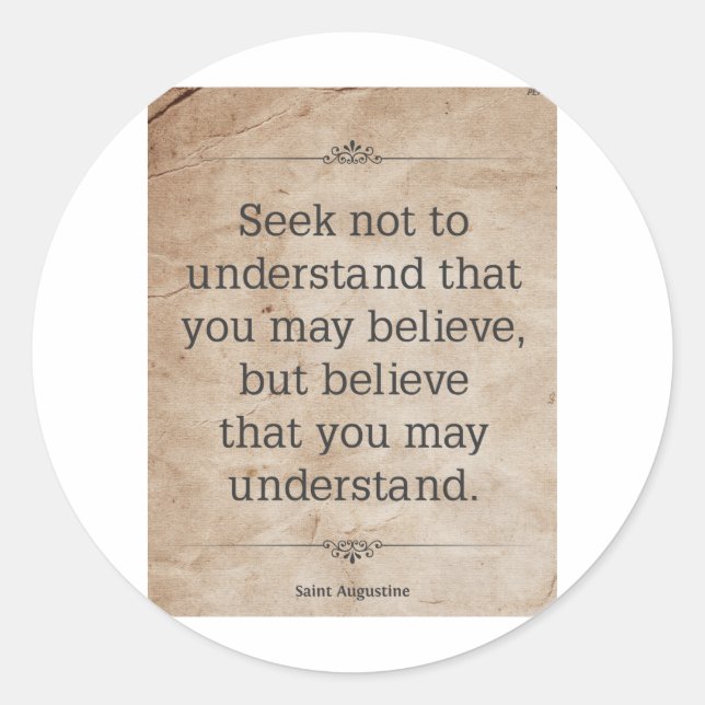 St. Augustine #4 Classic Round Sticker (Front)