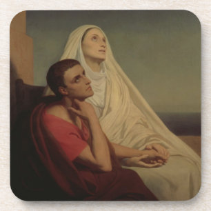 St. Augustine and his mother St. Monica, 1855 Coaster