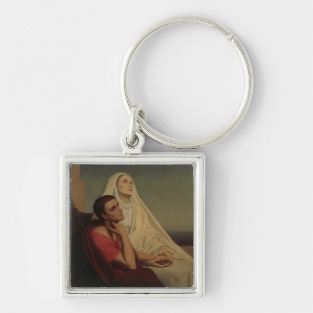St. Augustine and his mother St. Monica, 1855 Key Ring (Front)