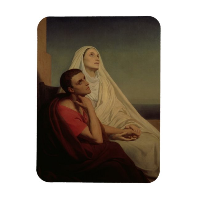 St. Augustine and his mother St. Monica, 1855 Magnet (Vertical)
