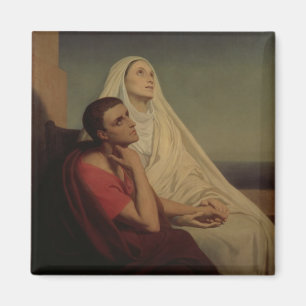 St. Augustine and his mother St. Monica, 1855 Magnet