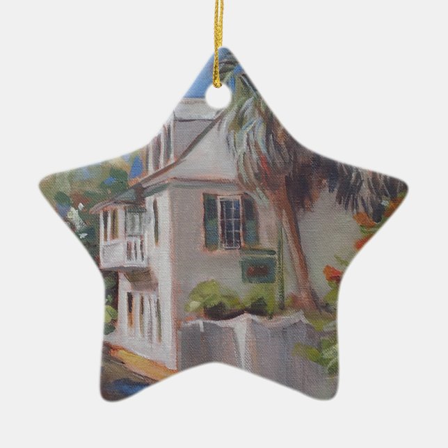 St. Augustine Aviles Street Florida Ceramic Tree Decoration (Front)