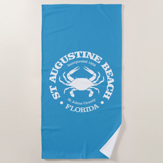 St Augustine Beach (crab) Towel (Front)
