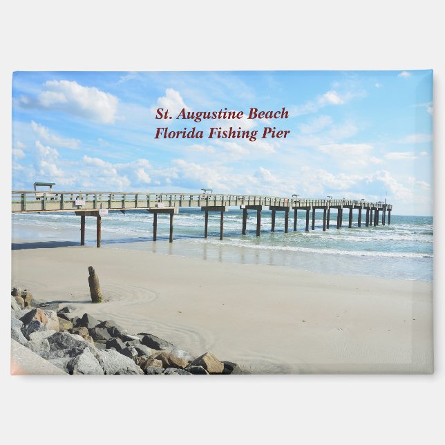 St. Augustine Beach fishing pier Magnet (Front)