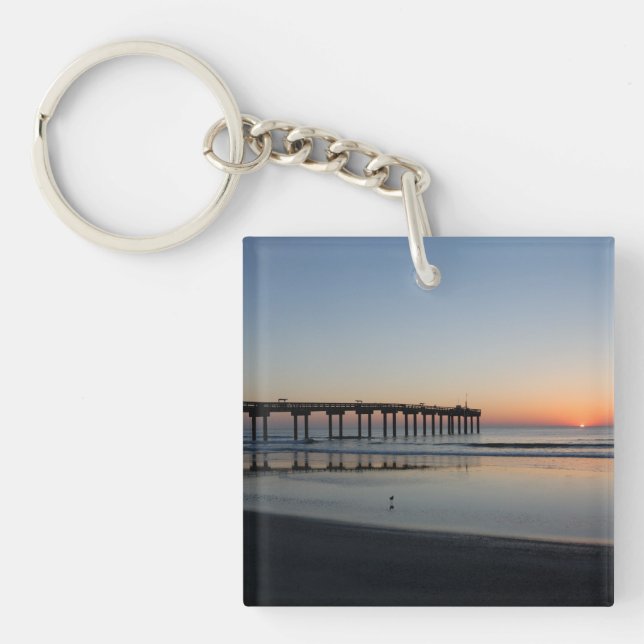 St. Augustine Beach, Fl. fishing pier Key Ring (Front)