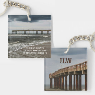 St Augustine Beach FL Pier Photographic Key Ring