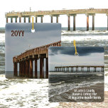 St Augustine Beach FL Pier Photographic with Year<br><div class="desc">St John's County Ocean & Fishing Pier extends 800 feet into the Atlantic Ocean from the sandy shore of St Augustine Beach, Florida and is featured on this photographic travel souvenir ceramic ornament with customizable Year. Each of this two-sided keepsake ornament has a different view of the St Augustine pier...</div>
