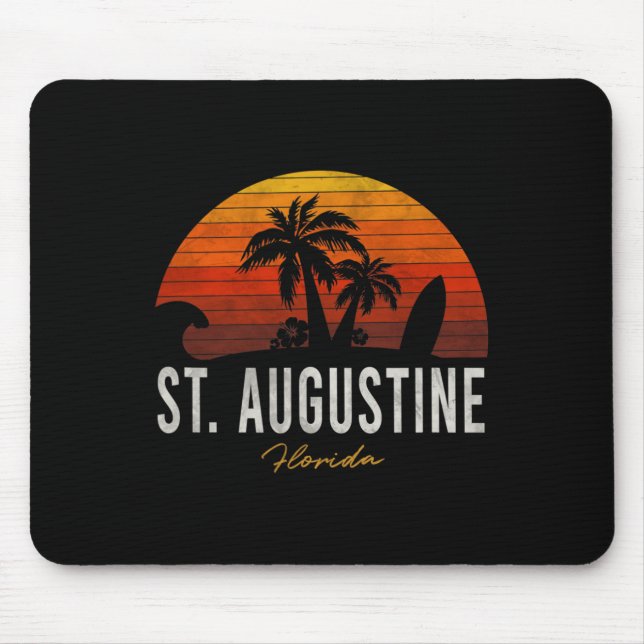 St. Augustine Beach Florida Fl Palms Vacation Surf Mouse Pad (Front)