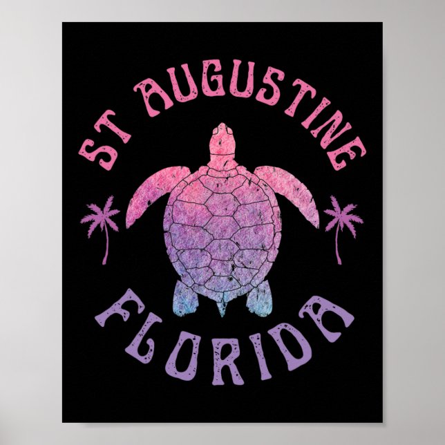St Augustine Beach Florida Sea Turtle Summer Vacat Poster (Front)