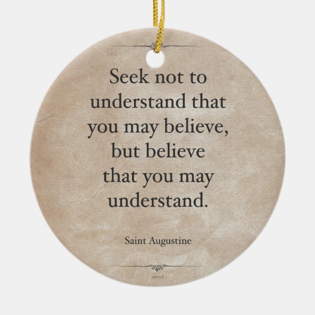 St. Augustine Ceramic Tree Decoration (Front)