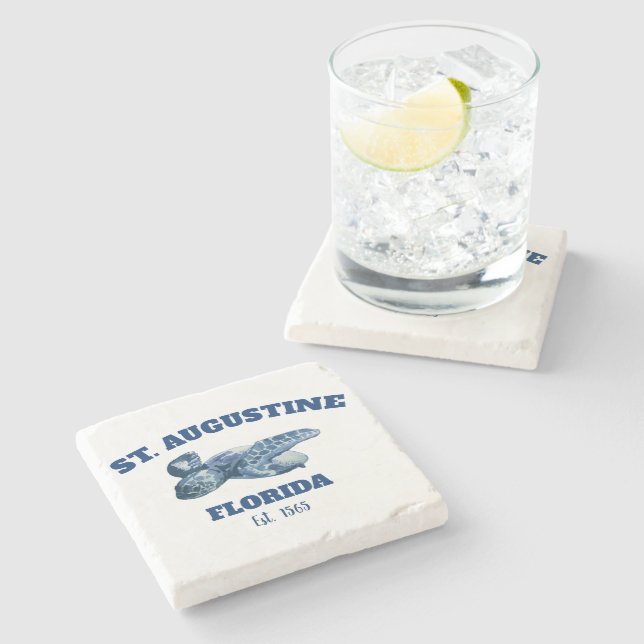 St Augustine EST 1565 Beach  Stone Coaster (Side)