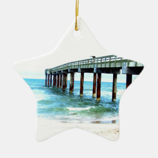 St. Augustine Fishing Pier Ceramic Tree Decoration