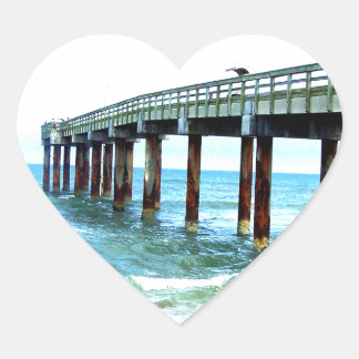 St. Augustine Fishing Pier Heart Sticker