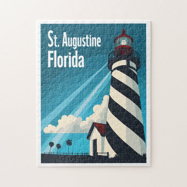 St. Augustine FL - Lighthouse on Anastasia Island Jigsaw Puzzle (Vertical)