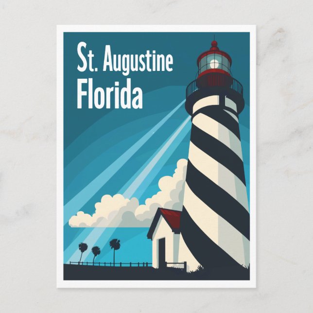 St. Augustine FL - Lighthouse on Anastasia Island Postcard (Front)