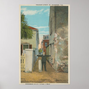 St. Augustine, FL - View of Treasury Street & Poster