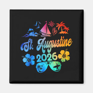 St. Augustine Florida 2026 Vacation Tie Dye Summer Magnet