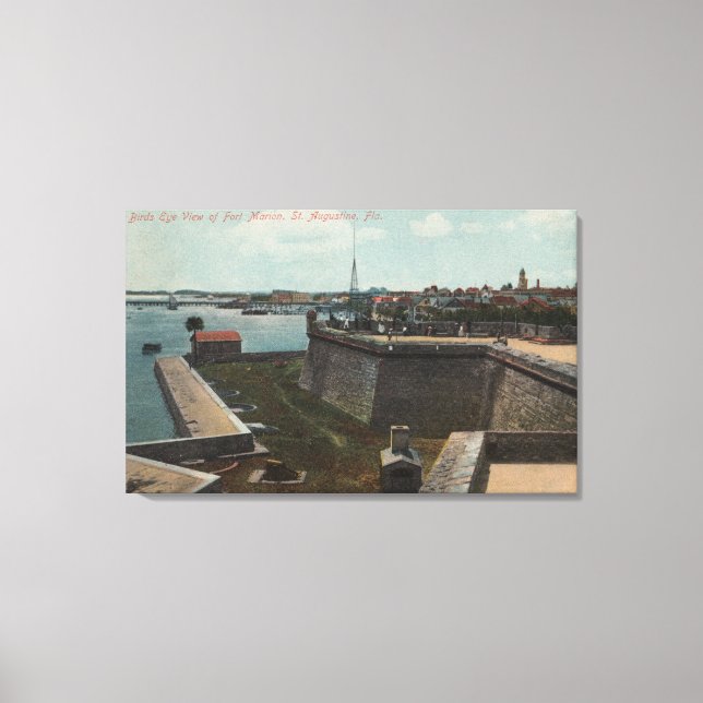 St. Augustine, Florida - Aerial of Ft. Marion Canvas Print (Front)