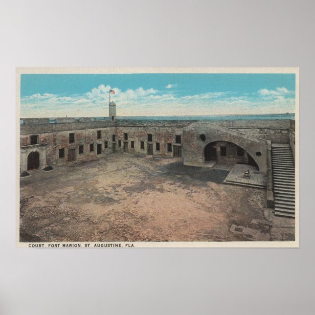 St. Augustine, Florida - Bird's Eye of Ft. Mario Poster (Front)