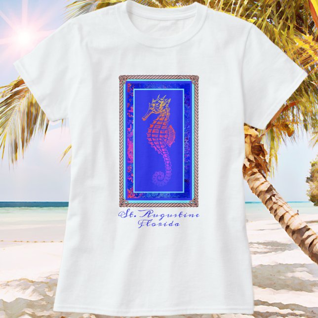 St. Augustine Florida Colourful Seahorse  T-Shirt (Creator Uploaded)